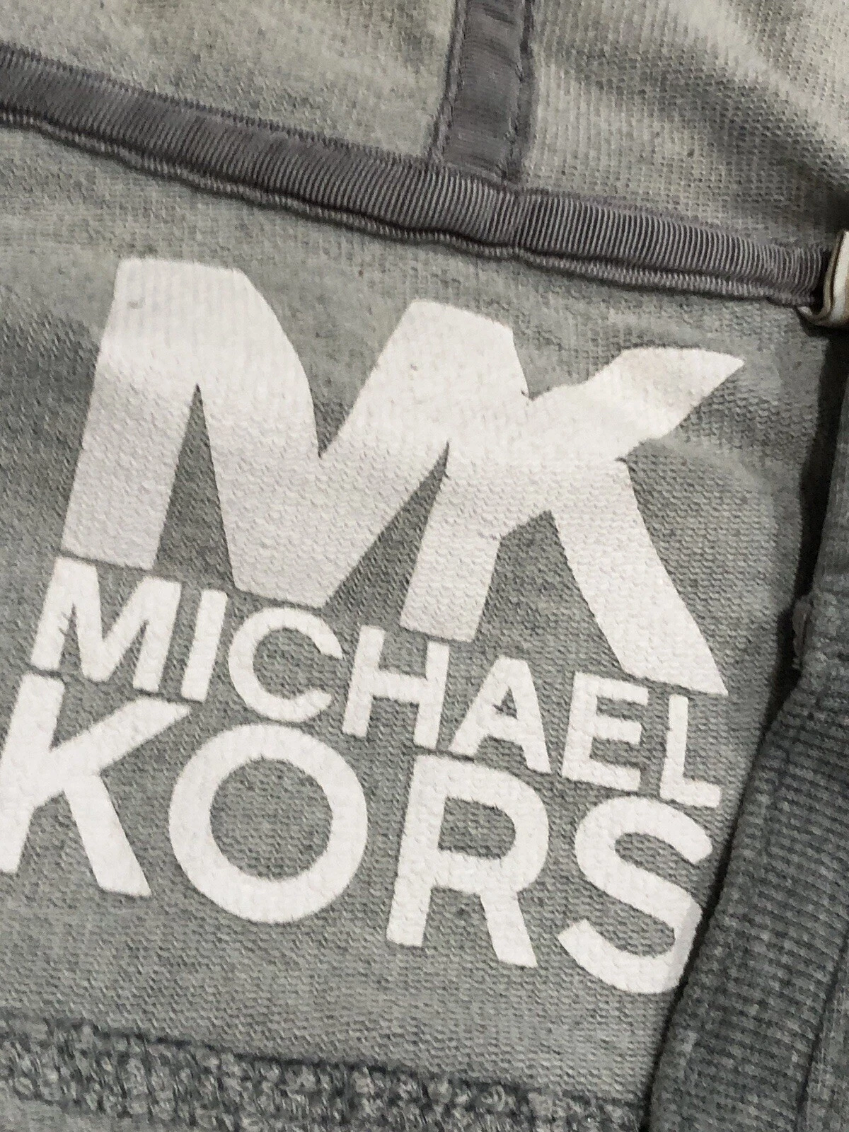 Felpa con cappuccio Michael Kors manica corta grigia donna M tempo libero allenamento sport chic