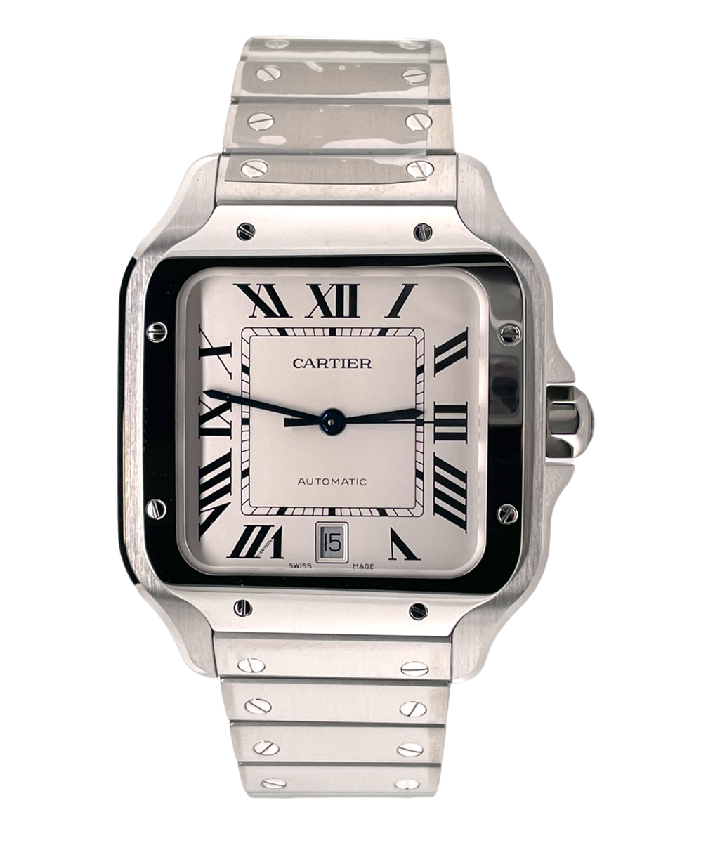Cartier Santos WSSA0018 LARGE Size White Dial Stainless
