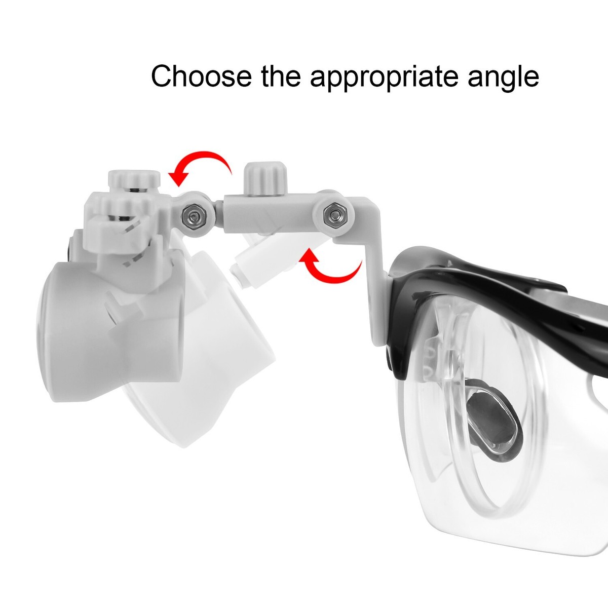 3.5X Binocular Magnifier Glasses DY-116 - Alloy Frame With Adjustable Angle & Inner Prescription Lens Frame