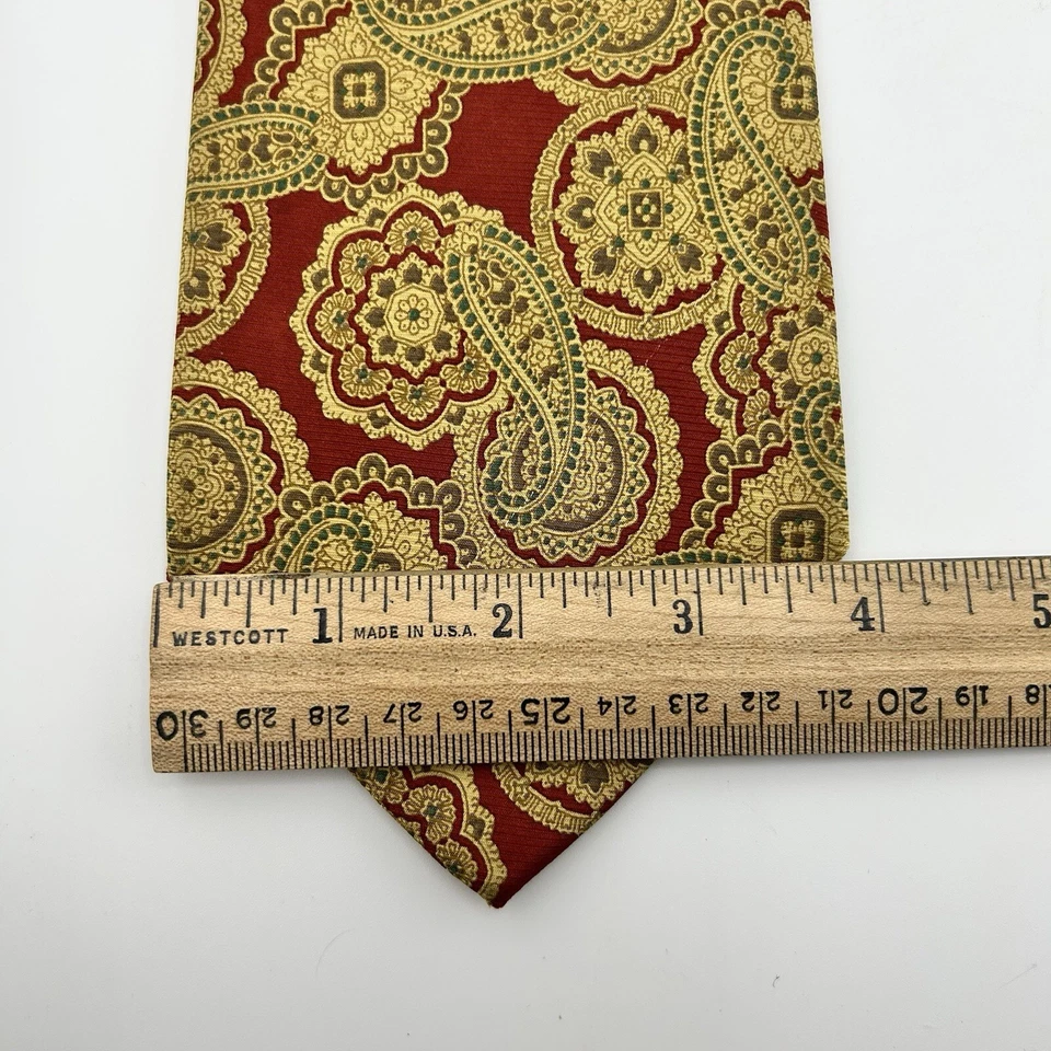 Lote De 2 Corbatas COACH PARA Hombres todas de seda hechas en italia Rojo/Azul Paisley De Colección Foto 2 de 4