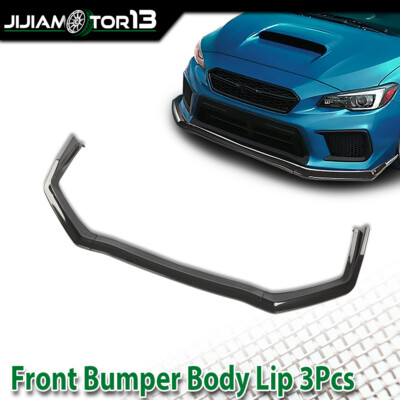 Front Bumper Lower Body Lip Black  Fit For 2015-2020 Subaru WRX STI Carbon Fiber