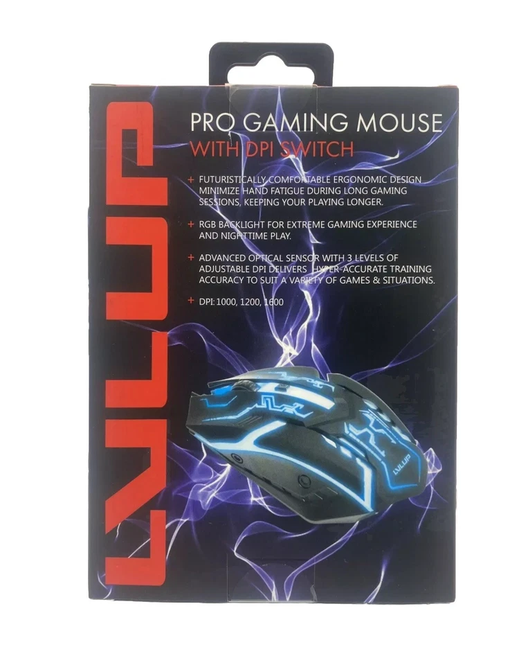 LVLUP Pro Gaming Mouse w/DPI Switch & RGB LU737  Brand New Sealed Free Shipping - Image 2 of 3