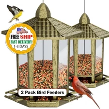 Comederos Para Pájaros Colgantes Al Aire Libre Diseño De Pagoda Retro 2 Piezas