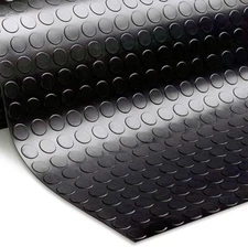 New Garage Floor Mat Plate PVC Vinyl Flooring Rolls Trailer Non-Slip (Black)