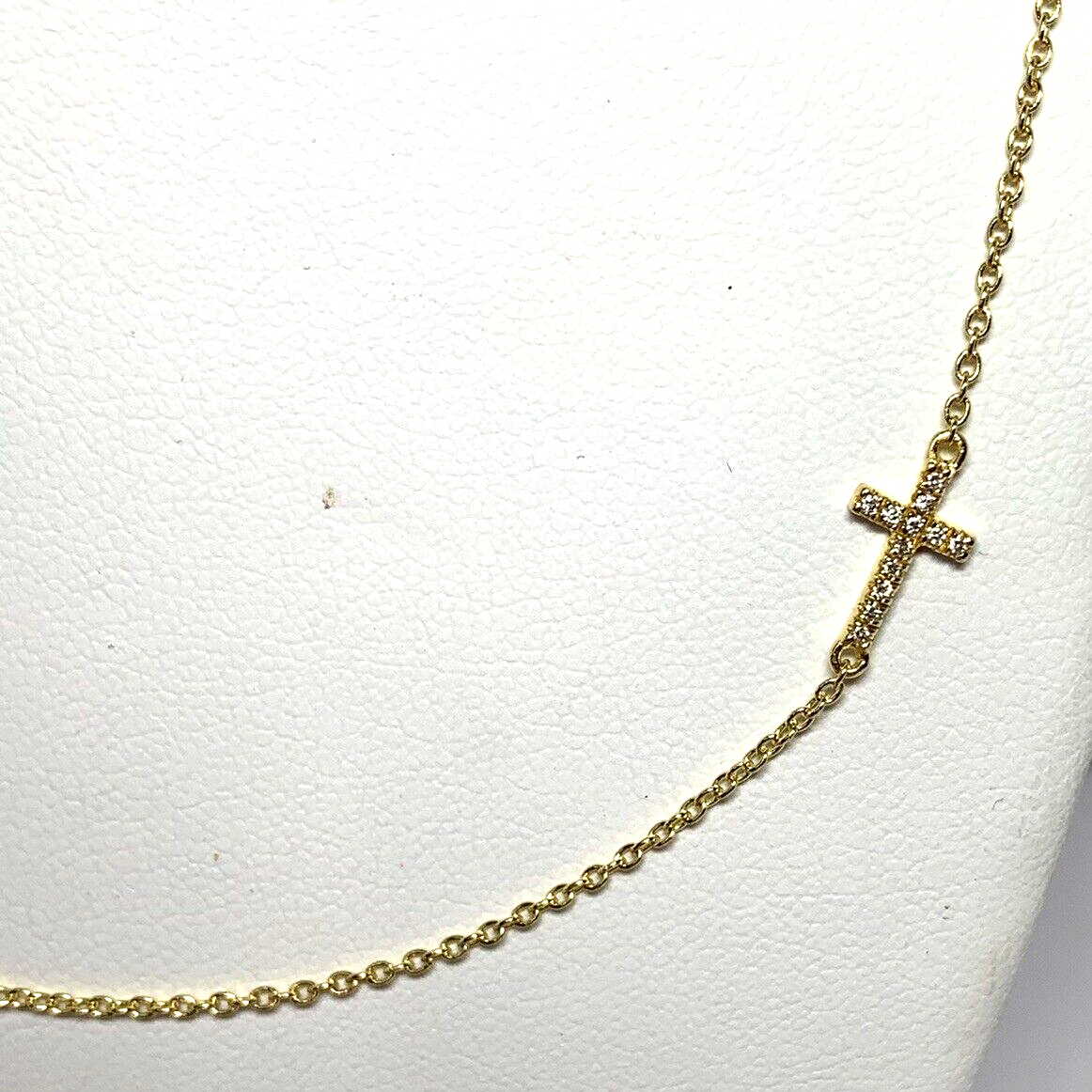UncommonJames Sterling Silver Diamond Side Cross Vermeil Necklace New Dainty