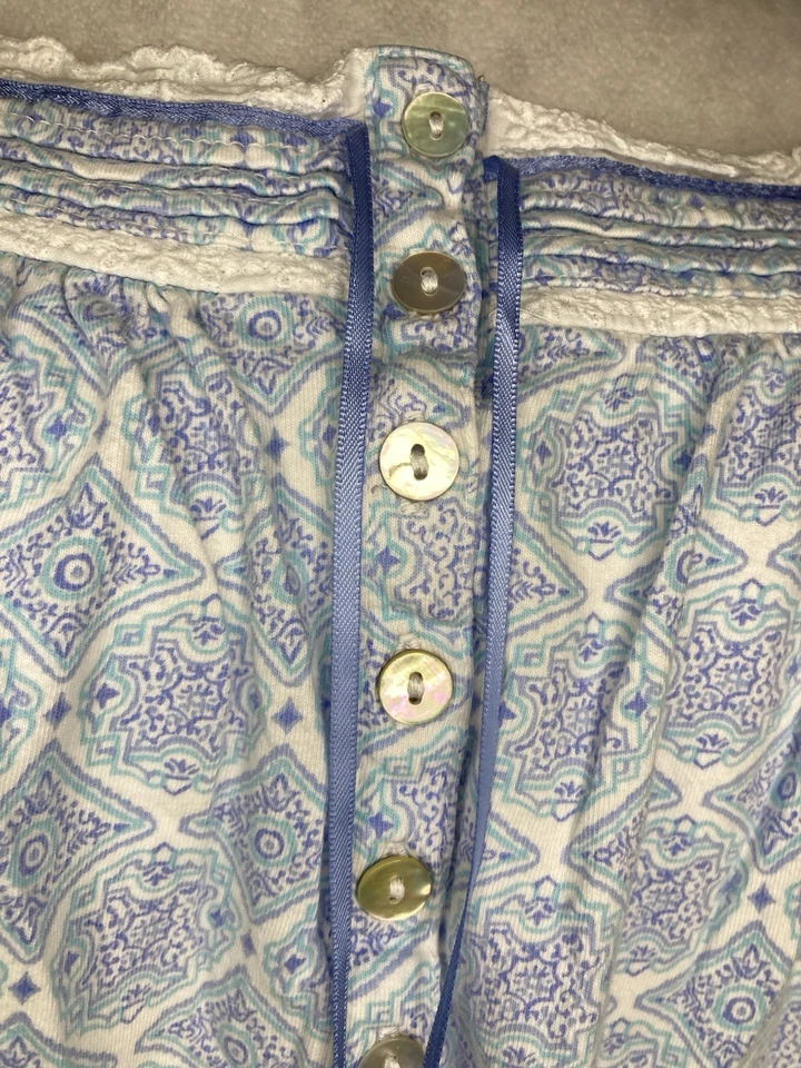 Eileen West Nightgown Blue Ballet Sleeveless Babydoll Lace Trim Cotton Size XL - Image 4 of 4