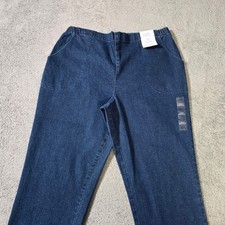 Pantalones de mezclilla Croft & Barrow para mujer XXL regulares lavado oscuro pierna recta elásticos