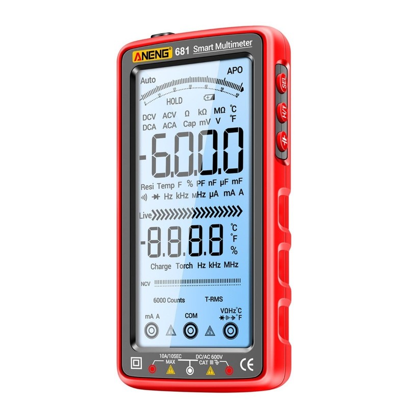 Full Screen Digital Multimeter LCD Screen Multimeter USB Li-battery Charging 681
