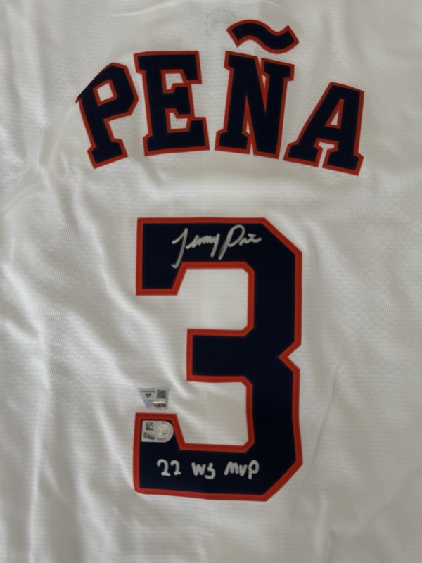 Jeremy Pena "2022 WS MVP" Signed/Autographed Houston Astros Nike Jersey MLB COA