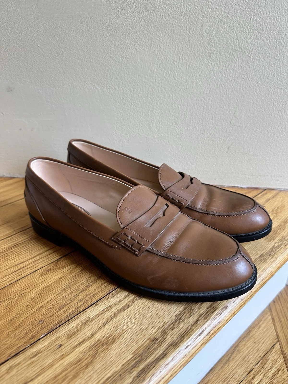 TOD’S MOCASSINI BALLERINE SCARPE PELLE TABACCO ITALIA TAGLIA 40 9