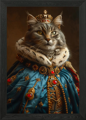 Königliche Katze gerahmtes Wandbild Poster Leinwanddruck Bild