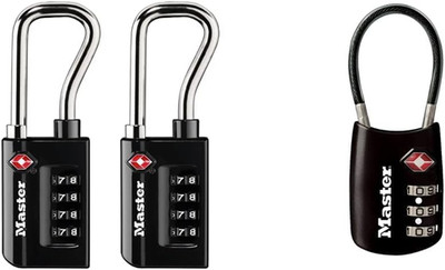 4696T, Pack of 2 Set Your Own Combination TSA Approved Luggage Lock, 2 Pack, Bla