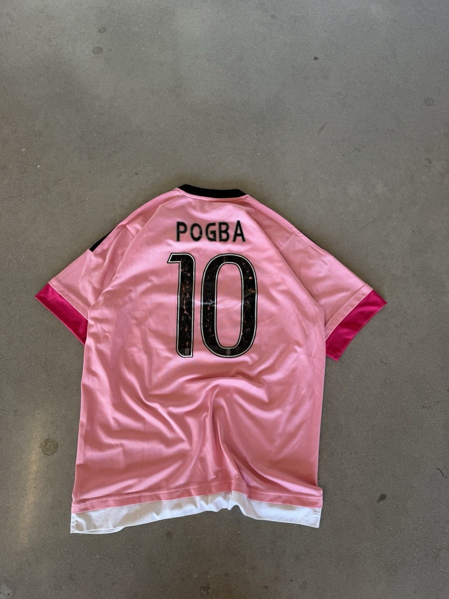 adidas Juventus Soccer Jersey Pink Paul Pogba #10 Team Fan Apparel