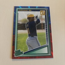 ✨️JESUS MADE!✨️2025 Panini Donruss Rated Prospects #162 Red and Blue Laser🔥🔥🔥