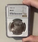 1923 $1 PEACE DOLLAR - NGC MS-63 Beautiful Coin And Great Shape!