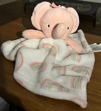 Baby Essentials Security Blanket Plush Pink Elephant Pastel Rainbow Lovey 12"