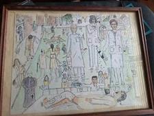 Hand-drawn Atlanta Hospital Piedmont scene Hospital Collectible