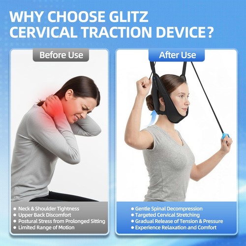 glitz Upgraded Neck Stretcher & Cervical Traction Device with Ratchet System ... - Picture 4 of 7