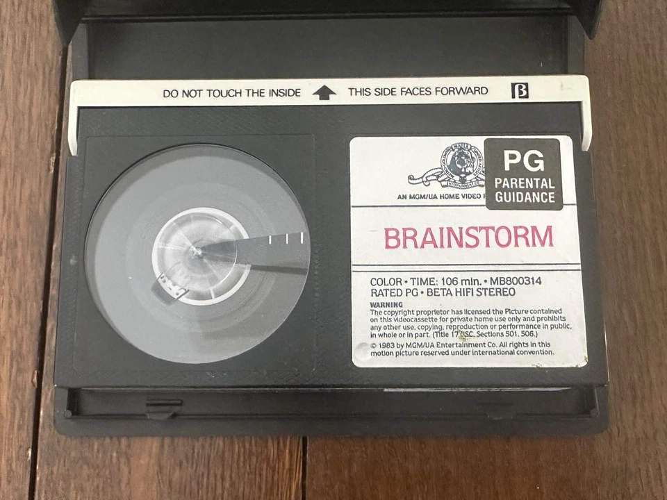 BETA Tape Brainstorm Ex Rental in Clam Case Christopher Walker Sci-Fi NOT VHS! Foto 3 de 4