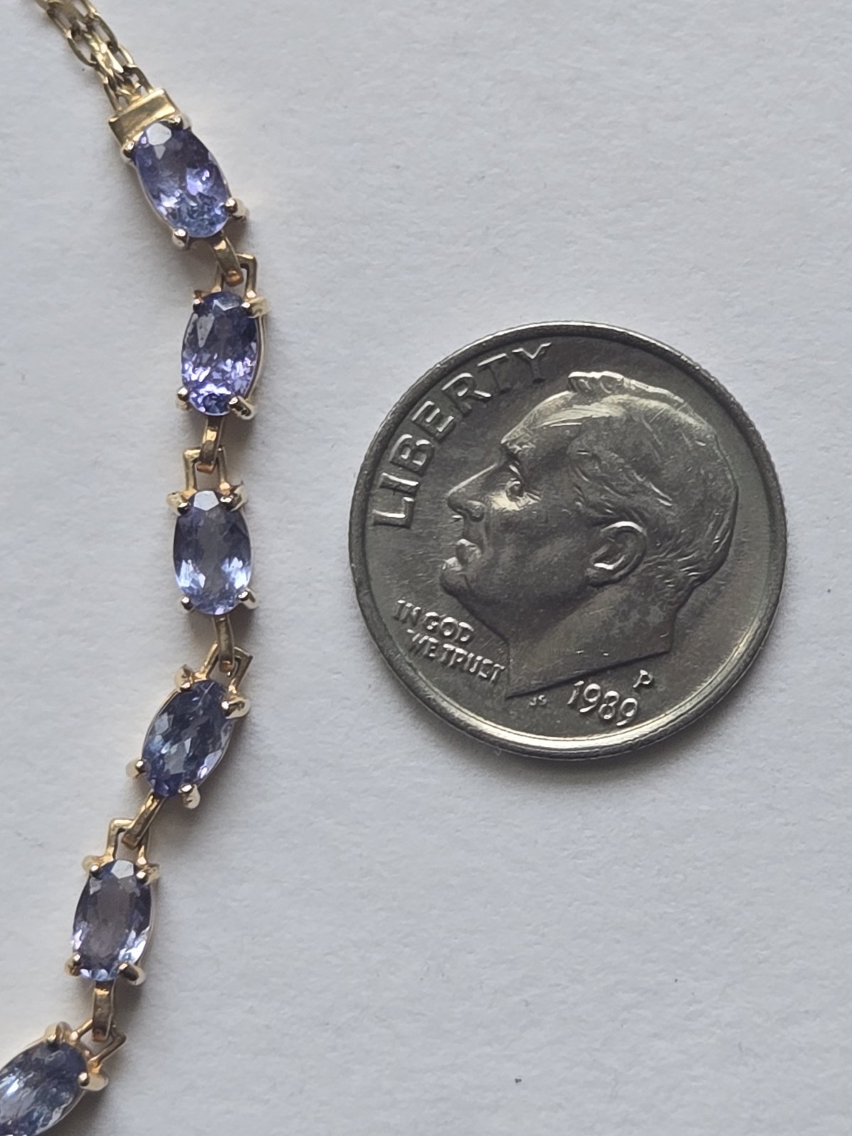 10K Solid Gold Iolite Station Double Link Bracele… - image 13