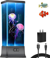 Electric Jellyfish Tank Table Lamp with Color Changing Light Gift for Kids Men W