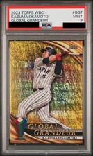 PSA9 2023 Topps WBC Kazuma Okamoto Global Grandeur GG7 Mint Samurai Japan Card