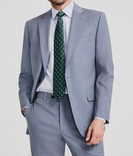 Brooks Brothers Men's Blue Wool-Blend Stretch Classic-Fit Suit Jacket Size 46R