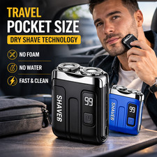 Portable Mini Electric Shaver USB-C Rechargeable 9000RPM Dual Blade Travel
