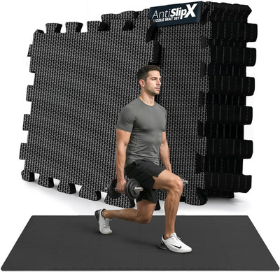 Non Slip Foam Gym Mats Set 18 Pcs Protective Home Exercise Flooring Tiles 18Sqft