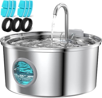 Stainless Steel Cat Water Fountain Pet Drinking Dispenser