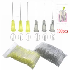 100Pcs Dental Needle Tip Endo Irrigation End-Closed Side Hole Endo Syringe Root