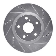 Dynamic Friction Company 631-02023R Brake Rotor   Drilled And Slotted   Silver