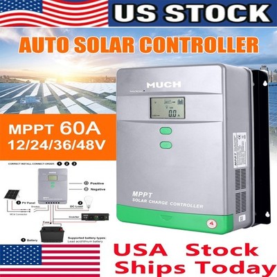 60A MPPT Solar Charge Controller 60A Battery Charger 12/24/36V LCD Home 150V Max