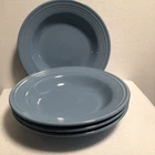 Fiesta Rim Soup Pasta Bowl  Blue Homer Laughlin 9" Fiesta Ware Set Of 4