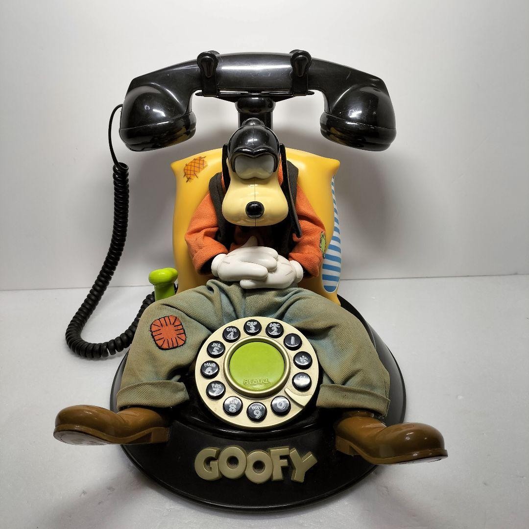 Disney Telemania Goofy Talking Telephone Black Rare Vintage Item
