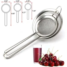 3PCS Kitchen Fine Mesh Strainer Stainless Steel Liquid Colander Sieve Strainer