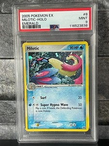 PSA 9 MINT Milotic HOLO 8/106 EX Emerald 2005 Pokemon Card