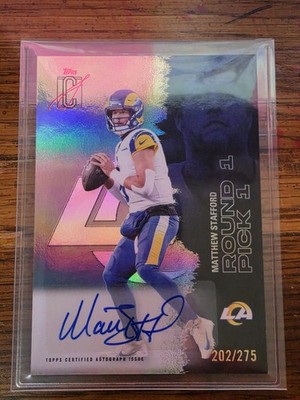 Topps 2025 Signature Class Matthew Stafford Los Angeles Rams No. 32 Auto 202/275