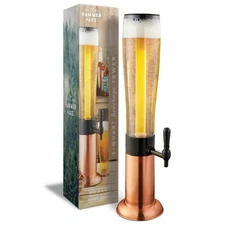 Hammer + Axe Beer Tower Drink Dispenser with Pro-Pour Tap and Freeze Tube to