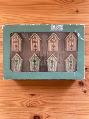 Vintage Portfolio by Pfaltzgraff Naturewood Birdhouses Individual S&P 4 Sets NIB