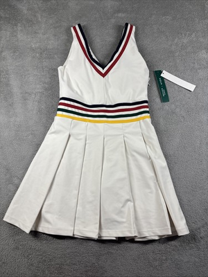 #ad Aqua Athletic x Venus Williams Women#x27;s Striped V Neck Tennis Dress XS NWT *READ* $39.95