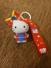 Hello Kitty 3D Keychain with Red Wristlet Strap