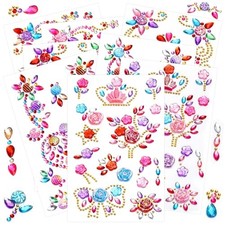 8 Sheets Colorful Gem Stickers Jewels for Crafts, Acrylic Glitter Self