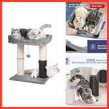 Cat Tree for Large Cats 20x16 Inch Raised Bed Sisal Scratching Post Self