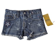 Polo Ralph Lauren Girls' Star Print Denim Shorts   Size 4T NWT 