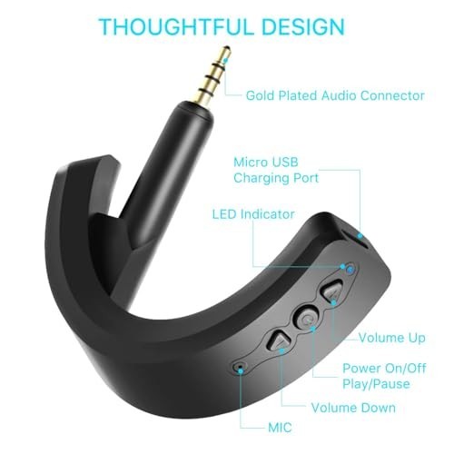 Bluetooth 5.0 Adapter for Bose QC15 Headphones with Mic & Volume Control - Picture 4 of 8