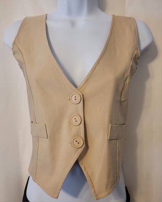 Women s Vest Top Size S Tan Beige Design By Olivia Design By California
