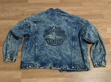 VINTAGE 90s Shark Club Lotus Las Vegas Denim Jacket size XL Made in USA - Rare
