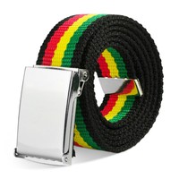 `Blank Chrome No Logo 1.25`` Buckle - Rasta Roll Webbing` (Us Import) Acc Neu