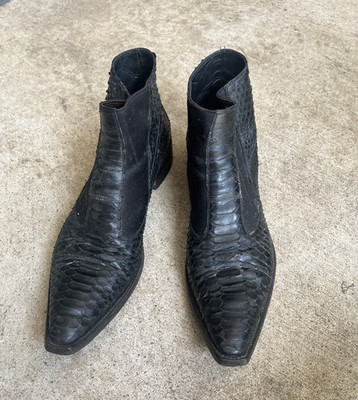 VTG Gianni Barbato Python Chelsea Beatle Boots Winklepickers Made in Italy 41